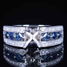 Venda anel fino semi-montagem prata esterlina 925 6-7mm corte redondo safiras diamante comprar usado  Enviando para Brazil