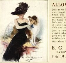 Por volta de 1920, E.C. Fabricante de bicicletas Armstead Oxford Inglaterra Reino Unido Blotter, Collie Dog comprar usado  Enviando para Brazil