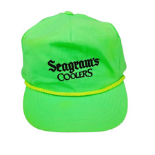 Vintage Seagrams Wine Coolers Hat Neon Green Adjustable Cap for sale  Shipping to South Africa