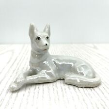 Small Dog Figurine, Schafer (Swiss Shepherd), Iridescent White Luster 4"x2.75", used for sale  Shipping to South Africa