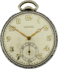 Antiguo Reloj de Bolsillo Mecánico Longines Tamaño 12 17.89ABC Lleno de Oro Blanco 14k segunda mano  Embacar hacia Argentina