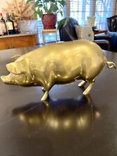 Alcanja de cerdo de latón sólido pesada vintage de 10-1/2"" pesa más de 3 libras segunda mano  Embacar hacia Argentina