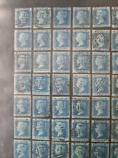 GB QV sg45/7 2d placa azul 9 selos postais vitorianos únicos AA-TL Mutilist SG45, usado comprar usado  Enviando para Brazil