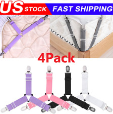 4 prendedores de lençóis elásticos ajustáveis suspensórios alças clipes de capas de colchão, usado comprar usado  Enviando para Brazil