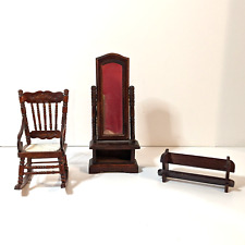 Cadeira de balanço vintage em miniatura, espelho de vestir, porta-revistas para sapatos, madeira, mini comprar usado  Enviando para Brazil