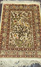 Used, Hereke Silk And Metal Rug 18.5 By 27 Oriental Tree Of Life Design  for sale  Shipping to South Africa