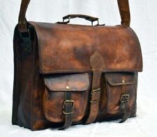 New Leather Men Shoulder Messenger 4 Pocket Dakota Satchel Laptop Briefcase Bag, used for sale  Shipping to South Africa