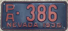 Nevada 1936 license for sale  Lutz