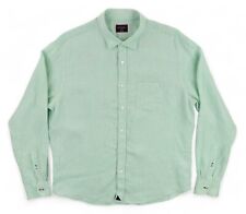 Camisa masculina UNTUCKit 100% linho botão frontal verde grande manga longa cambraia comprar usado  Enviando para Brazil