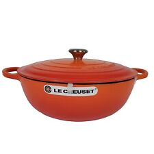 Le Creuset 7,5 quartos forno holandês redondo assinatura ferro fundido # 32 chama - pequenas falhas comprar usado  Enviando para Brazil