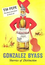 ANUNCIO de jerez seco Gonzales Byass 'TIO PEPE' Jerez vintage 1954 anuncio impreso 164/23 segunda mano  Embacar hacia Argentina
