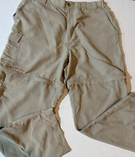 Campmor Pants Slacks Shorts Convertible Nylon Lg 34/36x30”Beige Tan 5 Pockets for sale  Shipping to South Africa