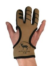 3 Fingers Leather Black Guard Glove for Recurve Compound Bow Shooting hunting for sale  Shipping to South Africa