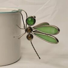 Vintage Stained Glass Dragonfly Mug Bug Green for sale  Shipping to South Africa