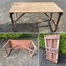 Used, Vintage Rustic Reclaimed Plank Pine Trestle Table / Folding Table / Compact. for sale  Shipping to South Africa