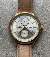 Relógio feminino Fossil BQ1586 prata mostrador calendário pulseira de couro marrom A3, usado comprar usado  Enviando para Brazil