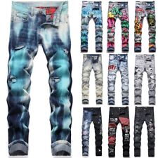 Herren Jeans Hose Jeanshose Casual Printing Streetwear Jugendliche Deans, usado comprar usado  Enviando para Brazil