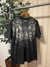 MMA Elite T Shirt Mens Large L Black All Over Print Y2k Grunge Skull  for sale  Shipping to South Africa