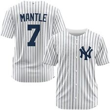 Camiseta de beisebol masculina New York Yankees Mickey Mantle 7 listras caseiras jogador comprar usado  Enviando para Brazil