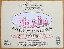 Etiquettes vin ESPAGNE Navarra Viña Juguera ROSADO Olite   wine labels  segunda mano  Embacar hacia Argentina