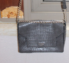 Bolsa GUESS cinza padrão crocodilo ombro quadrado/estilingue flop com ferragens prata, usado comprar usado  Enviando para Brazil