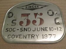 Singer rally plaque for sale  Shipping to Ireland