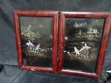 Used, Antique Pr Japanese Lacquered Mother of pearl Shibayama Wall Hanging Panels  for sale  Shipping to South Africa