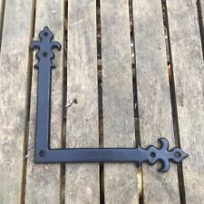 Soporte francés para muebles de esquina antigua negro forjado 6"" Fleur de Lis hierro forjado, usado segunda mano  Embacar hacia Argentina