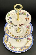 Cute Mini Paragon Grindley Blue Pink Floral 3-tiered Cake Stand for sale  Shipping to South Africa