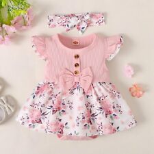 3-24M Romper Dress for Baby Girls Set Kids Short Sleeved Summer Clothing for sale  Shipping to South Africa