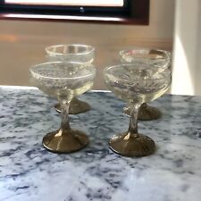 Vintage Smokey Stem Champagne Glasses Coupe Set Of 4 Mint MCM for sale  Shipping to South Africa