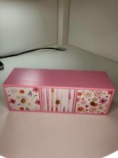 Organizador de mesa pequeno 3 gavetas rosa floral 1x4x3 3/4 polegadas madeira pintada, usado comprar usado  Enviando para Brazil