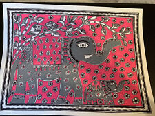 Elephant Madhubani Mithila handmade painting/home decor/folk art, used for sale  Shipping to Canada