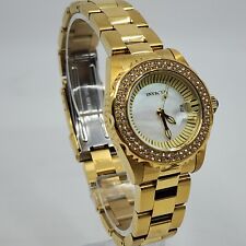 Relógio feminino Invicta moldura de cristal anjo mostrador esfregão pulseira de ouro amarelo 28444 comprar usado  Enviando para Brazil