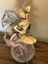 Collectible/ Beautiful Fairy on Crackle Glass Ball/ Figurine for sale  Shipping to South Africa