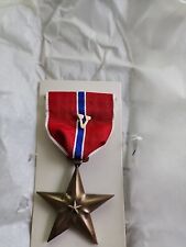 Medalla Estrella de Bronce Original Segunda Guerra Mundial en Caja Original 1944 con Dispositivo Valor "V" - Segunda Guerra Mundial segunda mano  Embacar hacia Argentina