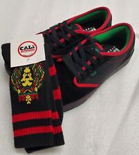 Cali Strong OC Rasta Skate Shoes lote con calcetines a juego talla 8.5 No caja, usado segunda mano  Embacar hacia Argentina