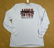 AFTCO Men T-Shirt Large Blue Bass Fishing Boating Long Sleeve Crew Neck NWT for sale  Shipping to South Africa