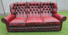 Oxblood leather chesterfield for sale  LEICESTER