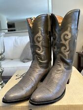 Lucchese Classic's Men's Handmade Anthracite Exotic Smooth Quill Ostrich 10.5 D! for sale  Shipping to South Africa