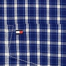 Usado, Camisa masculina Tommy Hilfiger manga longa com botões azul/branco/azul claro xadrez G comprar usado  Enviando para Brazil