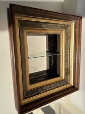 Antiga moldura de madeira italiana dourada no espelho display diorama prateleira de parede estojo, usado comprar usado  Enviando para Brazil