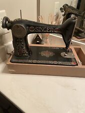 Cabezal de máquina de coser Singer de colección 1921, modelo #66 ojo rojo negro floral G8878548 segunda mano  Embacar hacia Argentina