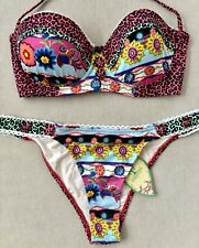 Paradizia Malibu Bustier Bikini Top & Bottom, Floral Animal Print, Size M, NWT for sale  Shipping to South Africa