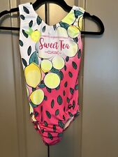 NWOT GK Sweet Tea Classic Gymnastics Leotard Adult Small Pink White Lemons for sale  Shipping to South Africa