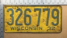 1932 wisconsin license for sale  Milton Mills