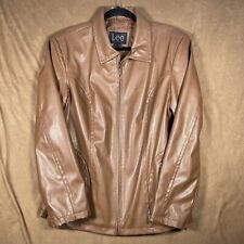 Lee Outerwear Womens Light Brown Faux Leather Jacket Size Large Excellent Shape for sale  Shipping to South Africa