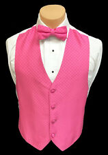Used, Men's Barassi Pink Tuxedo Vest & Tie Bow or Long Cruise Groom Wedding Party Prom for sale  Shipping to South Africa