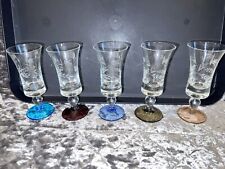 Etched sherry glasses for sale  SHEFFIELD