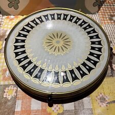 Vintage Mcm 60s 70s Lazy Susan Black Gold Hollywood Regency for sale  Shipping to South Africa